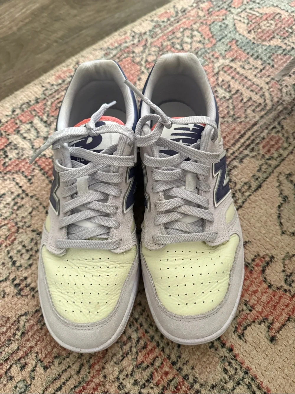 New Balance Gray & Pale Yellow Sneaker